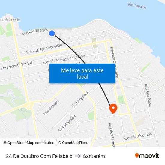 24 De Outubro Com Felisbelo to Santarém map