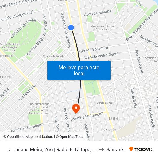 Tv. Turiano Meira, 266 | Rádio E Tv Tapajós to Santarém map