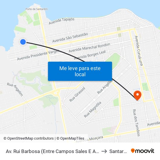 Av. Rui Barbosa (Entre Campos Sales E Acácia) to Santarém map