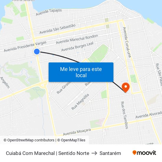 Cuiabá Com Marechal | Sentido Norte to Santarém map