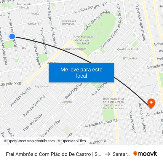 Frei Ambrósio Com Plácido De Castro | Sentido Sul to Santarém map