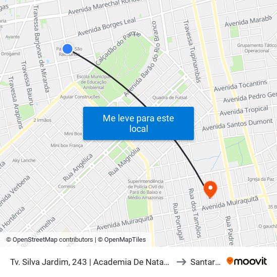 Tv. Silva Jardim, 243 | Academia De Natação Caa to Santarém map