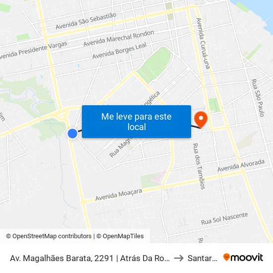 Av. Magalhães Barata, 2291 | Atrás Da Rodoviária to Santarém map