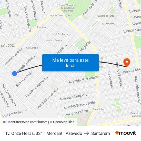 Tv. Onze Horas, 321 | Mercantil Azevedo to Santarém map