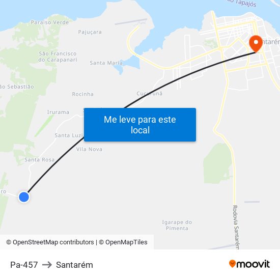 Pa-457 to Santarém map