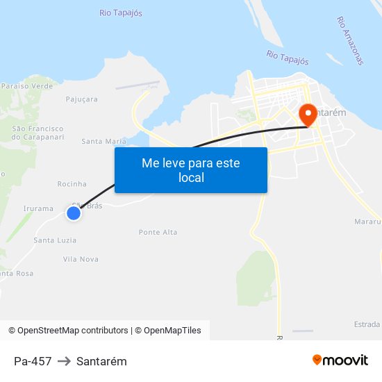 Pa-457 to Santarém map