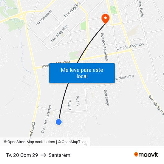 Tv. 20 Com 29 to Santarém map