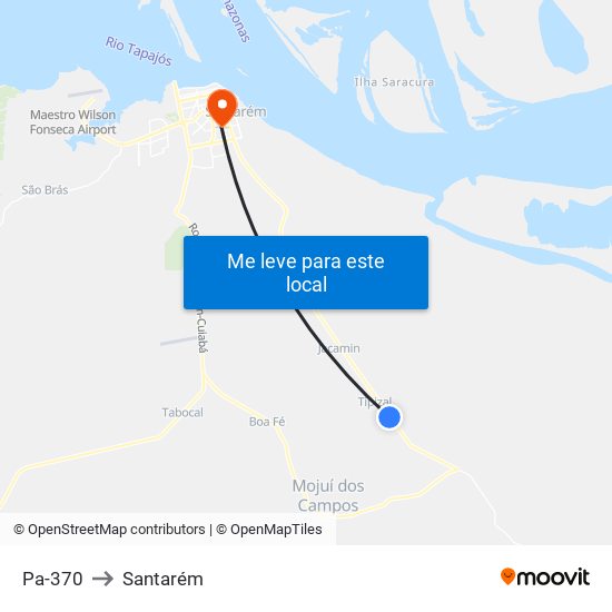 Pa-370 to Santarém map