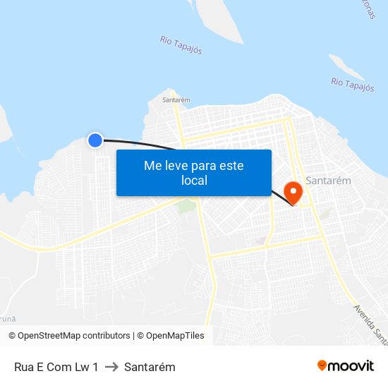 Rua E Com Lw 1 to Santarém map