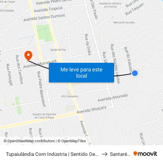 Tupaiulândia Com Indústria | Sentido Oeste to Santarém map