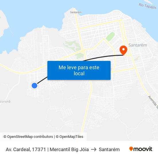 Av. Cardeal, 17371 | Mercantil Big Jóia to Santarém map