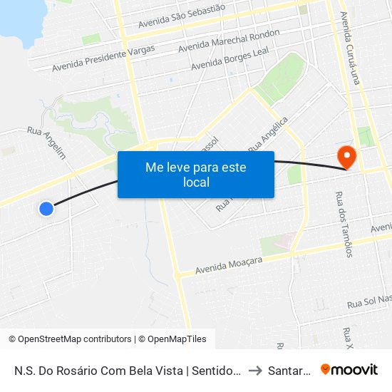 N.S. Do Rosário Com Bela Vista | Sentido Norte to Santarém map