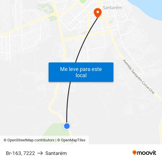 Br-163, 7222 to Santarém map