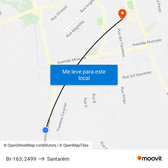 Br-163, 2499 to Santarém map