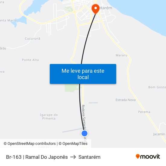 Br-163 | Ramal Do Japonês to Santarém map