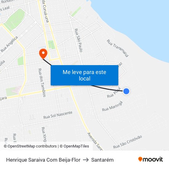 Henrique Saraiva Com Beija-Flor to Santarém map