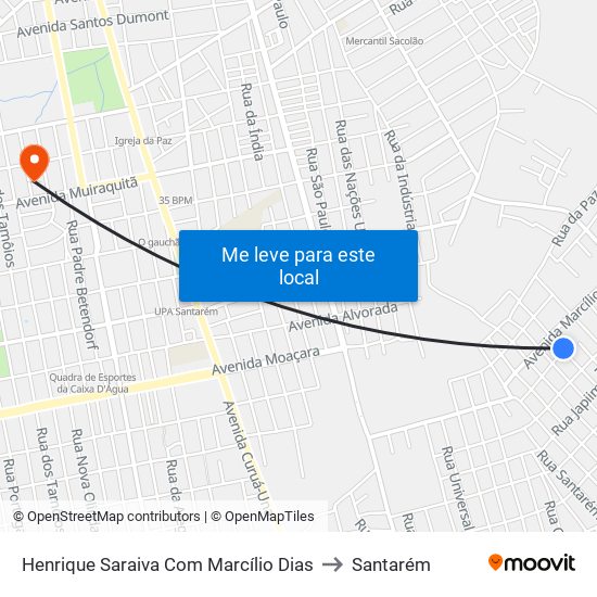 Henrique Saraiva Com Marcílio Dias to Santarém map