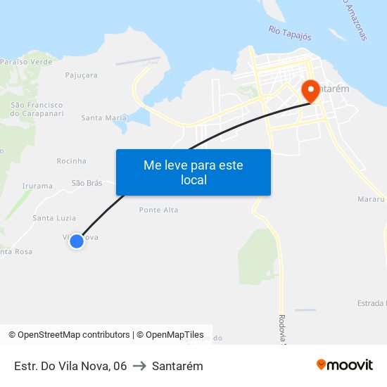 Estr. Do Vila Nova, 06 to Santarém map
