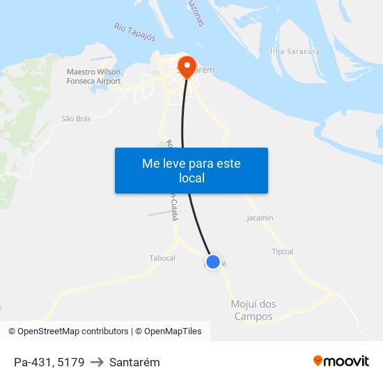 Pa-431, 5179 to Santarém map