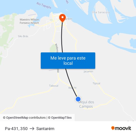 Pa-431, 350 to Santarém map