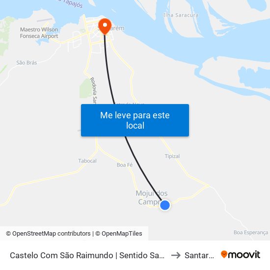 Castelo Com São Raimundo | Sentido Santarém to Santarém map
