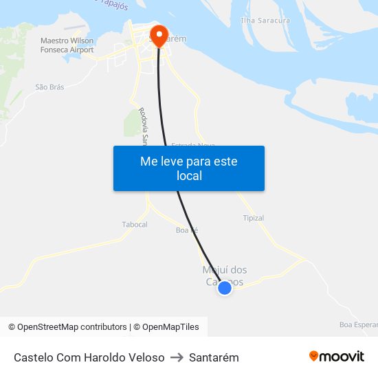 Castelo Com Haroldo Veloso to Santarém map