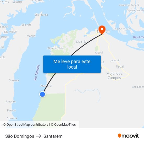 São Domingos to Santarém map