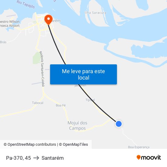 Pa-370, 45 to Santarém map