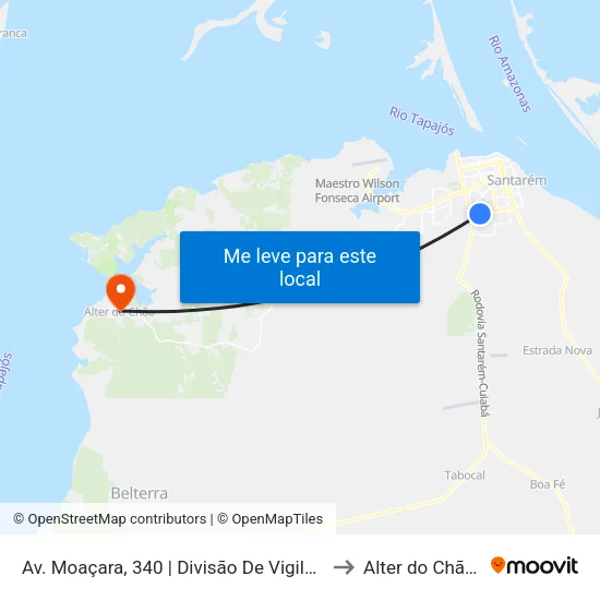 Av. Moaçara, 340 | Divisão De Vigilância Em Saúde to Alter do Chão Brazil map