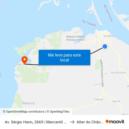 Av. Sérgio Henn, 2669 | Mercantil Distribuidora to Alter do Chão Brazil map
