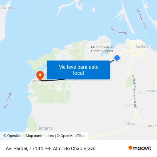 Av. Pardal, 17134 to Alter do Chão Brazil map