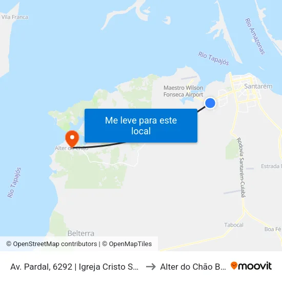 Av. Pardal, 6292 | Igreja Cristo Salvador to Alter do Chão Brazil map