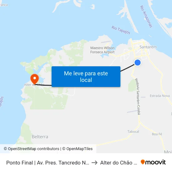 Ponto Final | Av. Pres. Tancredo Neves, 313 to Alter do Chão Brazil map