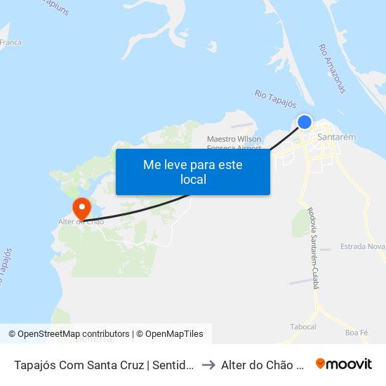 Tapajós Com Santa Cruz | Sentido Oeste to Alter do Chão Brazil map