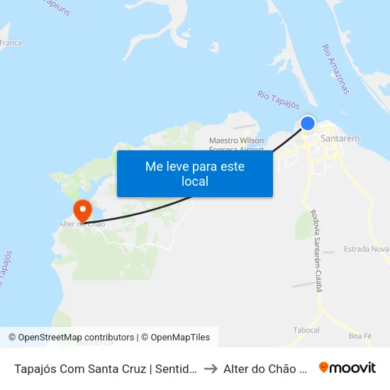 Tapajós Com Santa Cruz | Sentido Oeste to Alter do Chão Brazil map