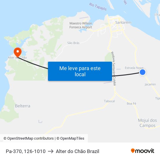 Pa-370, 126-1010 to Alter do Chão Brazil map