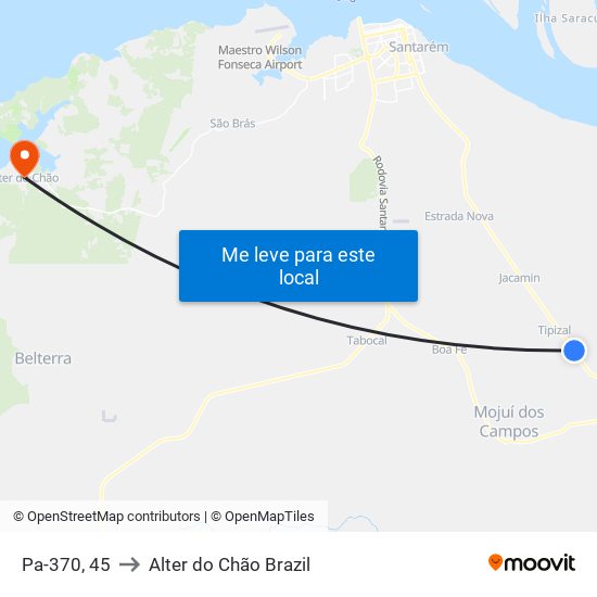 Pa-370, 45 to Alter do Chão Brazil map