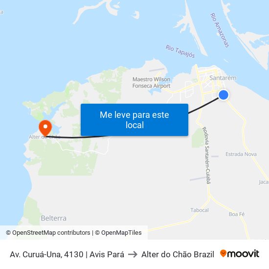 Av. Curuá-Una, 4130 | Avis Pará to Alter do Chão Brazil map