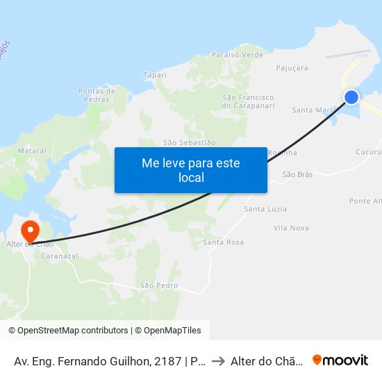 Av. Eng. Fernando Guilhon, 2187 | Parada Amarjuá to Alter do Chão Brazil map