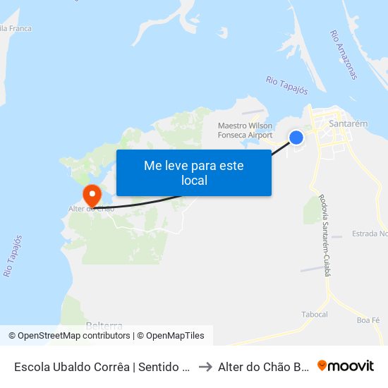 Escola Ubaldo Corrêa | Sentido Oeste to Alter do Chão Brazil map