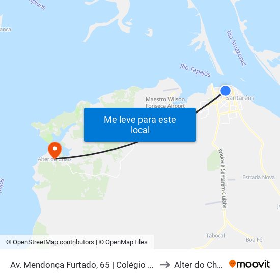 Av. Mendonça Furtado, 65 | Colégio Batista De Santarém to Alter do Chão Brazil map