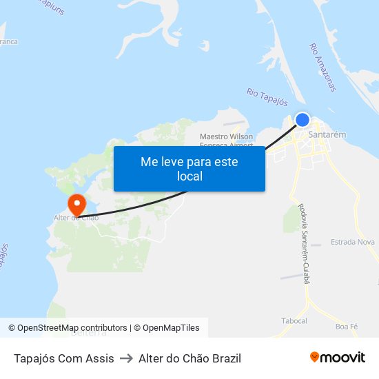 Tapajós Com Assis to Alter do Chão Brazil map