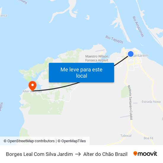 Borges Leal Com Silva Jardim to Alter do Chão Brazil map