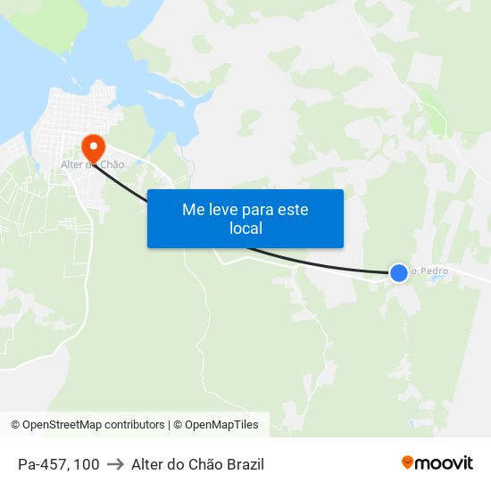 Pa-457, 100 to Alter do Chão Brazil map