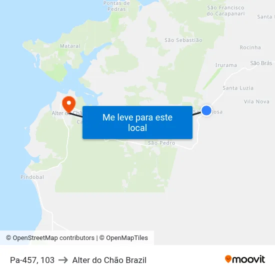 Pa-457, 103 to Alter do Chão Brazil map