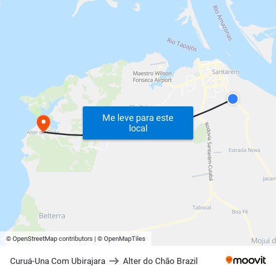 Curuá-Una Com Ubirajara to Alter do Chão Brazil map