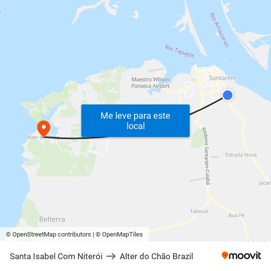 Santa Isabel Com Niterói to Alter do Chão Brazil map