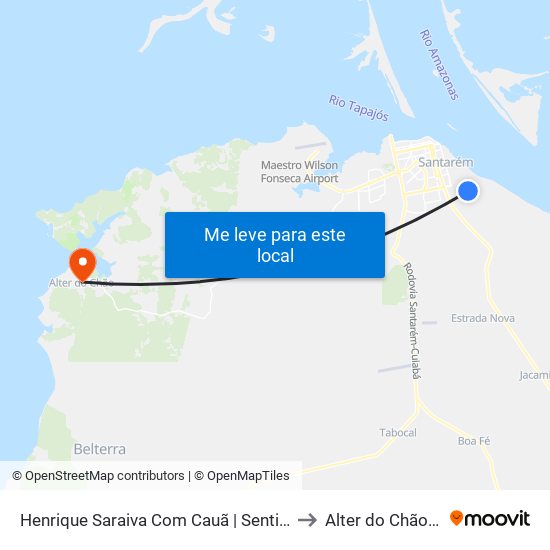 Henrique Saraiva Com Cauã | Sentido Sudeste to Alter do Chão Brazil map