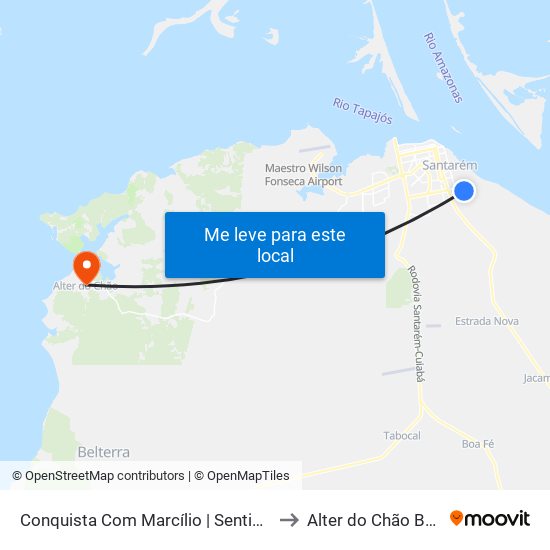 Conquista Com Marcílio | Sentido Sul to Alter do Chão Brazil map