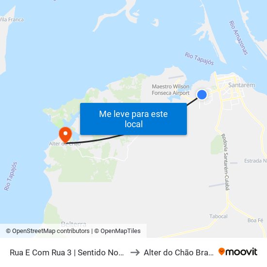 Rua E Com Rua 3 | Sentido Norte to Alter do Chão Brazil map